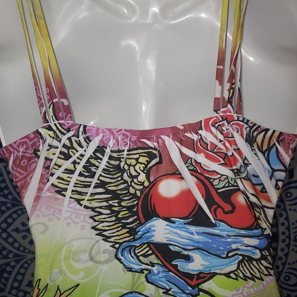 Colorful Graphic Vintage Tank Dress - Picture 7 of 8